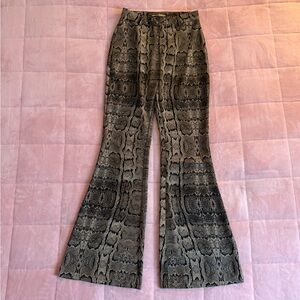 Snake Print Flared Pants